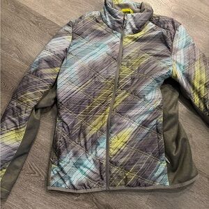 Spyder Women’s Utility Jacket in Gray with Yellow & Light Blue Accents